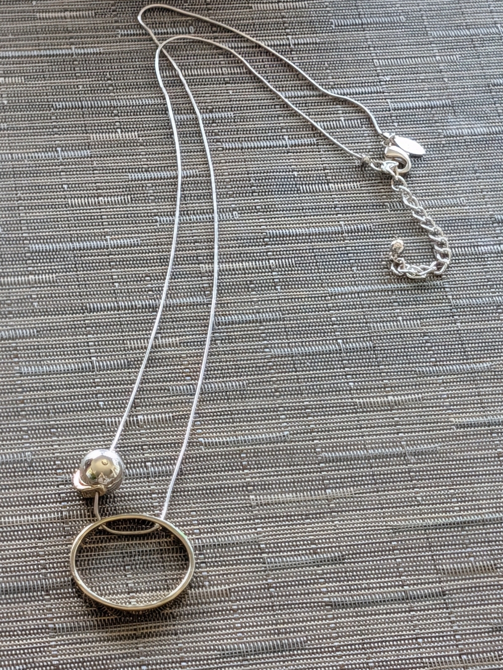 Chico's Mixed Metal Silver Tone, Gold Tone Circle Pendant Necklace